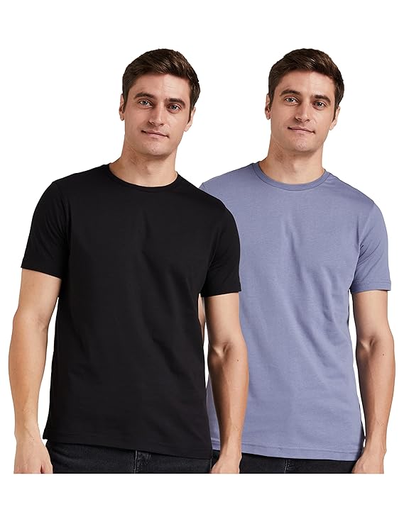 Men's Solid Cotton T Shirt | Round Neck | Half Sleeve | Plain-